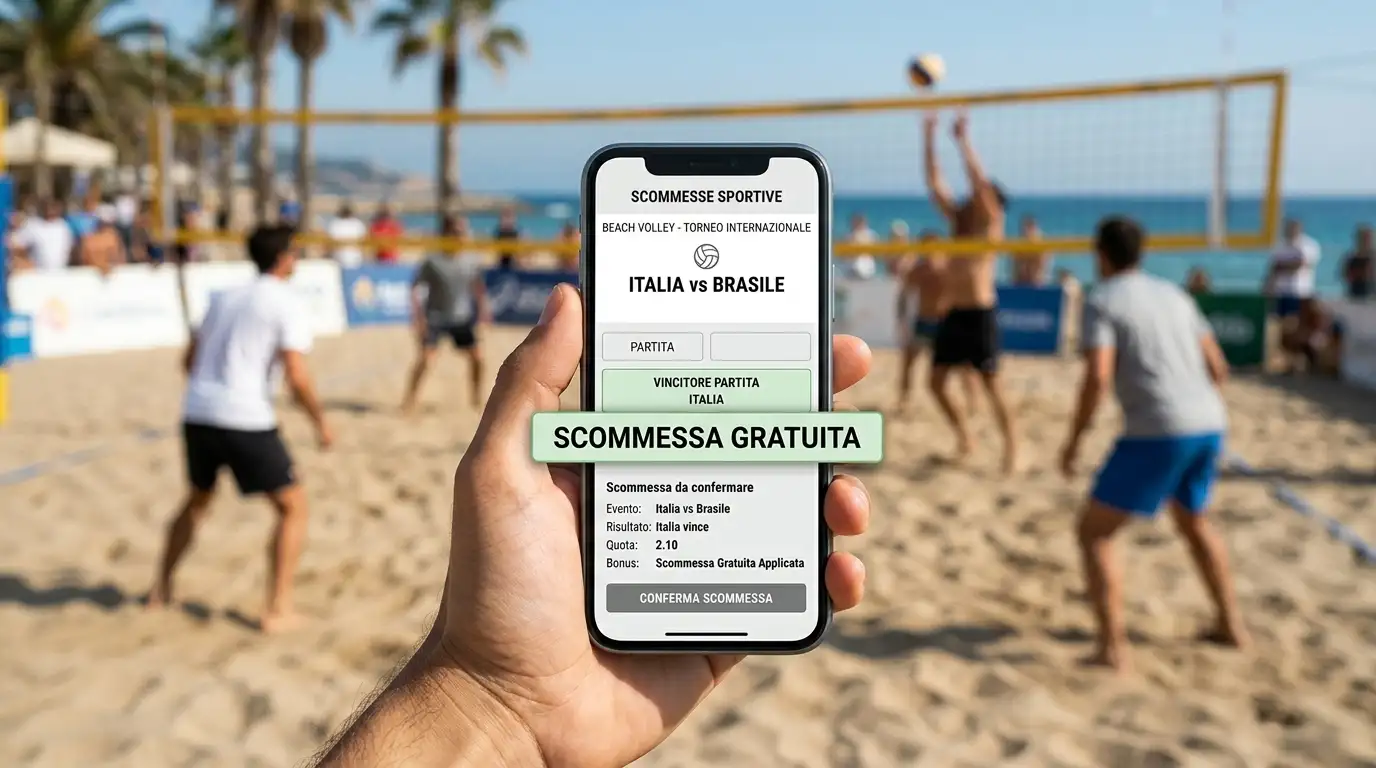 Free bet applicata a una partita di beach volley su un torneo della sabbia