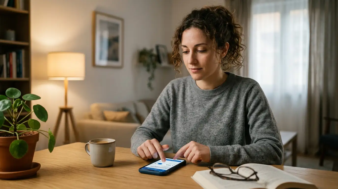Persona che imposta un limite di gioco sull'app di un sito di scommesse con concessione ADM
